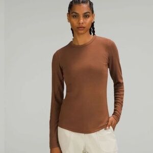 Lululemon Hold Tight Long Sleeve Brown Top